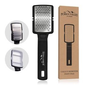 Stainless Steel Foot File Callus Remover with Handle Dead Skin Container Foot Scraper for Calluses Dry Hard Skin Removal High Grade Feet Scrubber