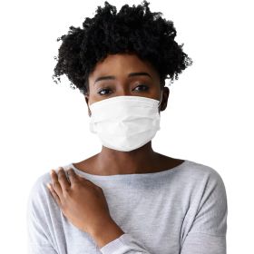 White Disposable Face Masks 50 Pack. 3-ply Protective Mouth Cover Lightweight and Breathable. Nose Clip Disposable Face Masks for General and Ind
