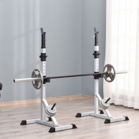 2-Piece Pair Steel Height Adjustable Barbell stand, Home Gym Squat Rack and Bench Press, Home weightlifting equipment