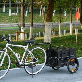 Trailer for Bike, Bicycle Cargo Trailer with Removable Storage Box and Folding Frame, Steel Bottom