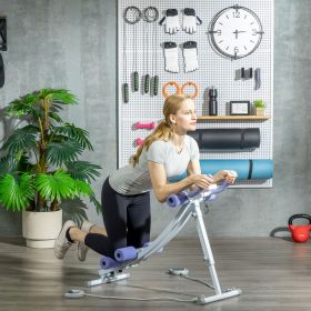 Foldable Ab Machine, Ab Workout Equipment with Adjustable Angles and Resistance Bands for Core and Stomach Exercise