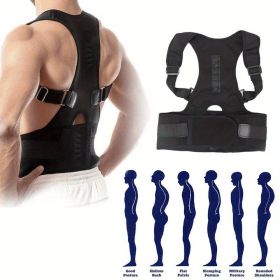 Posture Corrector Support Magnetic Back Shoulder Brace Belt Band For Men Women (size: M)